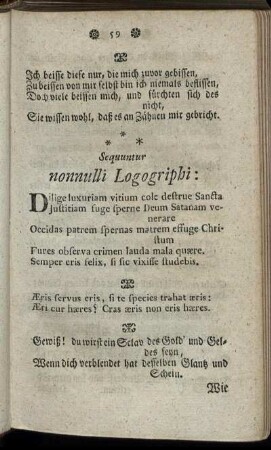 Sequuntur nonnulli Logogriphi. - Logogriphi Goclenii.