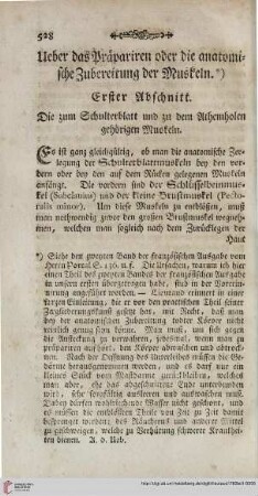 Ueber das Präparieren oder die anatomische Zubereitung der Muskeln