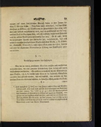 §. 17. Vorschläge zu weiteren Untersuchungen.