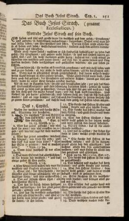 251-289, Das Buch Jesus Sirach. (genannt Ecclesiasticus.)