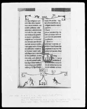 Missale aus Prüm — Initiale VD, darin Kain und Abel, Folio 11recto