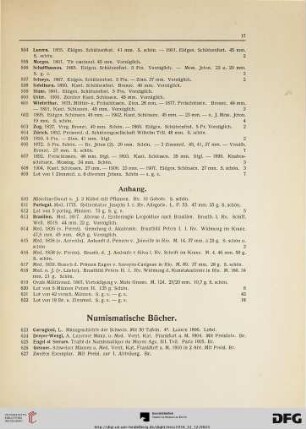 Numismatische Bücher (Nr. 623-635)