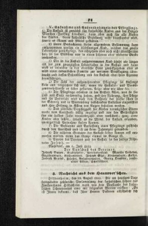 Nachricht aus dem Hannover'schen