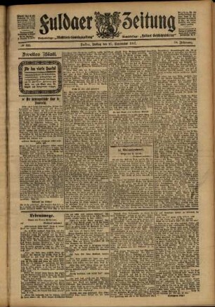 Zweite Ausgabe vom Freitag, den 27. September 1907.