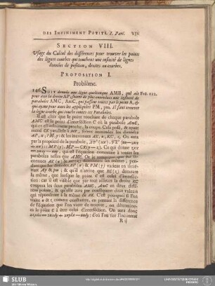 Section VIII. Usage du calcul des différences pour trouver les points des lignes courbes qui touchent une infinité de lignes données de position, droites ou courbes