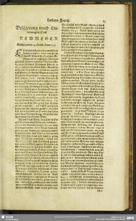 Belägerung unnd Einnemung der Statt Newmegen : Geschehen den 14. Octob. Anno. 1591.
