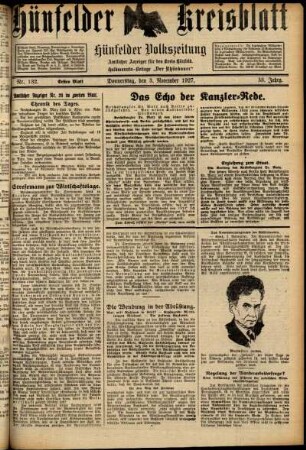Erste Ausgabe vom Donnerstag, den 03. November 1927.