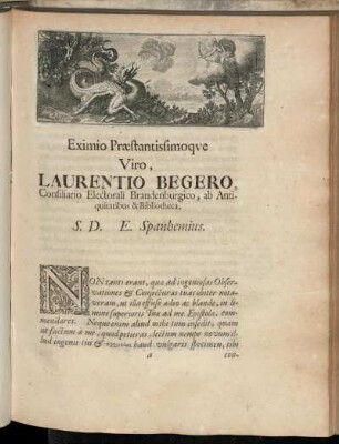 Eximio Præstantissimoque Viro, Laurentio Begero, [...]