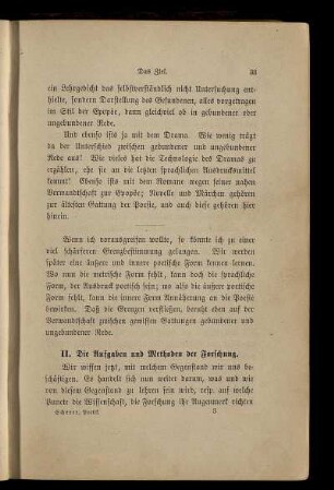 II. Die Aufgaben und Methoden der Forschung.