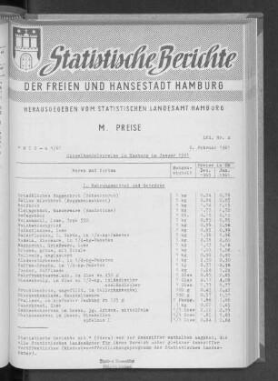 Einzelhandelspreise in Hamburg im Januar 1961 : Lfd. Nr. 4