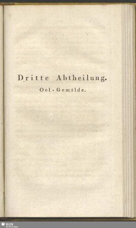 Dritte Abtheilung. Oel-Gemälde