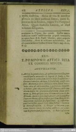 XXV. T. Pomponii Attici Vita Ex Cornelio Nepote