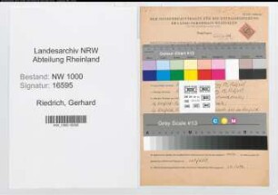 Entnazifizierung Gerhard Riedrich, geb. 23.08.1902 (Betriebsleiter)