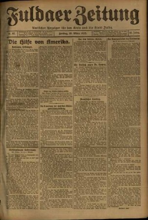 Ausgabe vom Freitag, den 10. März 1922.