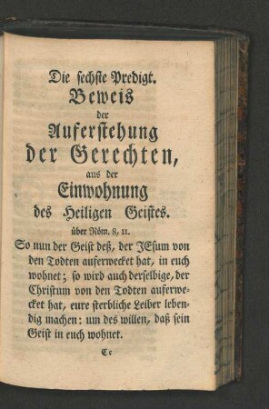 Die sechste Predigt.