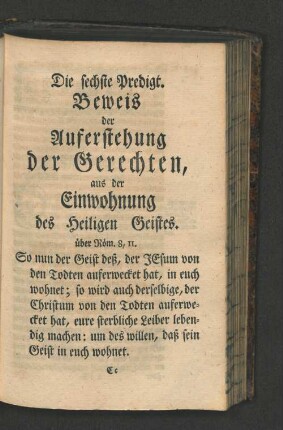 Die sechste Predigt.