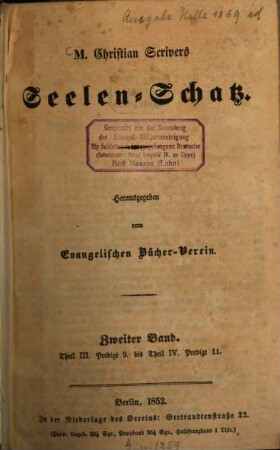 Seelen-Schatz : Hrsg. vom Evangelischen Bücher-Verein, 2