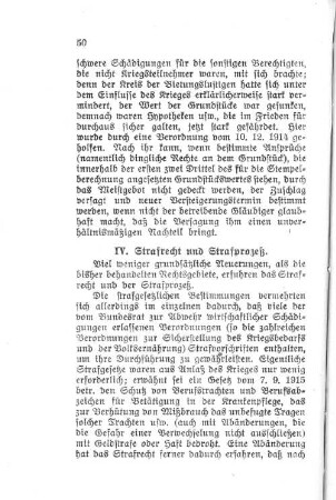 IV. Strafrecht und Strafprozeß.