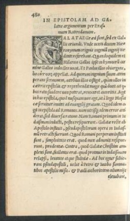 In Epistolam Ad Galatos argumentum per Erasmum Roterodamum.