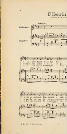 D' Herzliab' : Lied für eine Singstimme mit Pianofortebegleitung ; Op. 45