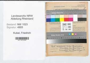 Entnazifizierung Friedrich Kubel , geb. 04.08.1903 (Landesassistent)