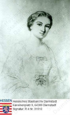Thiersch, Johanna geb. Freiin v. Liebig (1836-1926) / Porträt, vorblickend, Halbfigur