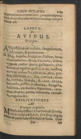 Caput V. De Avibus.