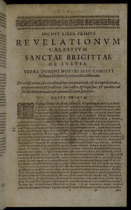 Revalationum Cælestium Sanctæ Brigittæ De Svetia.