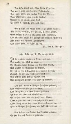 25. Blüchers Gedächtniß
