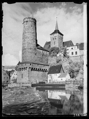 Bautzen, Wasserkunst und Wendische Kirche (Michaeliskirche)
