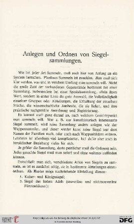 Anlegen und Ordnen von Siegelsammlungen