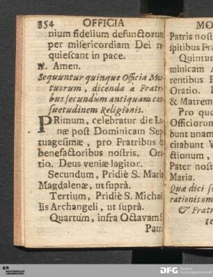 Officia Mortuorum.