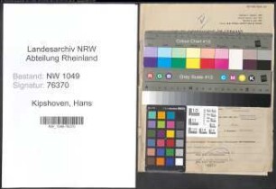 Entnazifizierung Hans Kipshoven , geb. 17.08.1921 (Arzt)