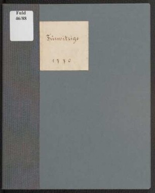 Der Fürwitzige, ein Lustspiel : Vorgestellet Von der ersten Schule Zu Fuld den 28ten May 1770