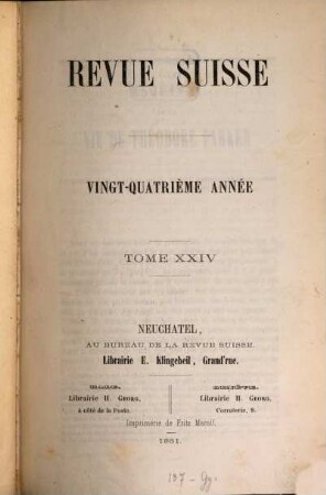 Revue suisse. 24. 1861
