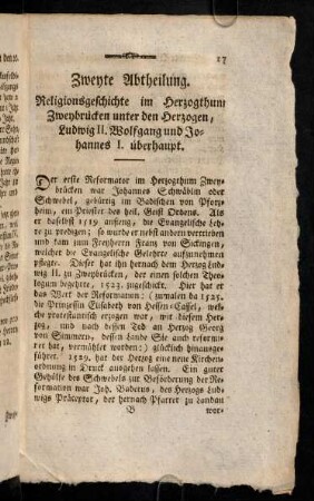 17-37, Zweyte Abtheilung.
