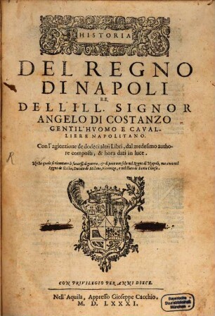 Historia del regno di Napoli