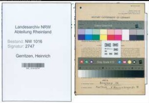 Entnazifizierung Heinrich Gerritzen , geb. 06.08.1893 (Kaufmann)