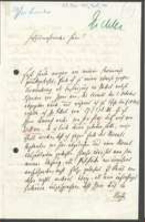 Brief von August Wilhelm Eichler an Unbekannt