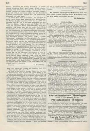 279-280 [Rezension] Heigl, Ferd., Das Cölibat