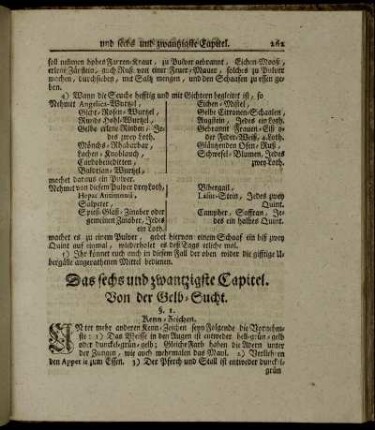 Das sechs und zwantzigste Capitel. Von der Gelb-Sucht. - Das fünf und dreyßigste Capitel. Von der Rauden.