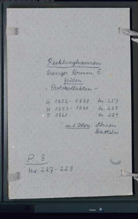 Protokollakten der Kreisgerichtskommission III Recklinghausen mit den Orten Ahsen und Datteln (Juden G 1852-1860)