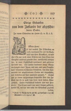 7. Gedanken von dem Zustande der abgeschiedenen Seelen.