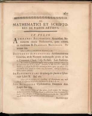 XI. Mathematici Et Scriptores De Variis Artibvs.