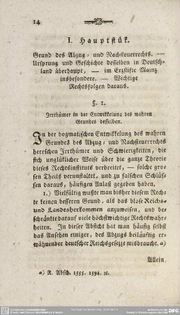 I. Hauptstük.