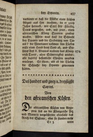 437, Das CXXXII. Capitel. Von den afrikanischen Küsten.
