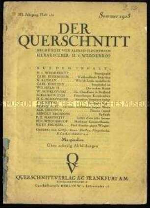 Kunstzeitschrift. 3. Jahrgang 1923