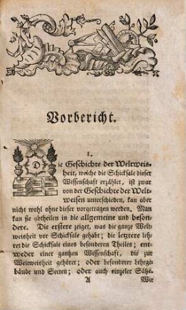 Kurzer Abriß der Geschichte der Weltweisheit nach der Ordnung der Zeiten : zum Gebrauch academischer Vorlesungen entworfen