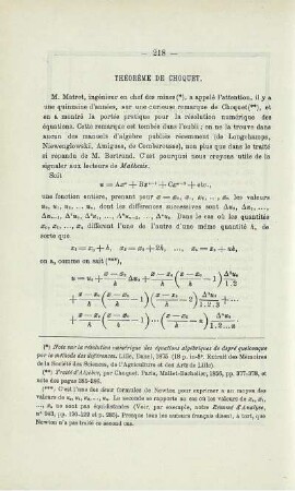 THÉORÈME DE CHOQUET.
