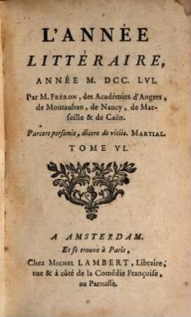 L' année littéraire. 1756,6